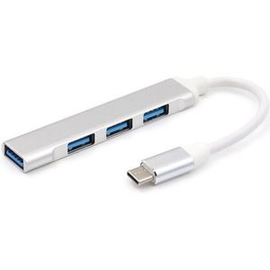 Type-C Hub USB-C Om 4-Poort USB3.0 High-Speed Splitter Otg Aluminium Docking Station