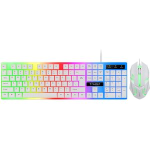 Tf230 Regenboog Backlight Usb Ergonomische Gaming Toetsenbord En Muis Set Voor Laptop Draadloos Toetsenbord Toetsenbord Draadloze Bluetooth