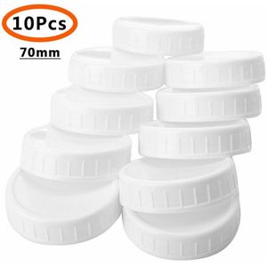 10 Stuks Plastic Opslag Caps Deksels Geribbeld Voor Standaard Regelmatige Mond Mason Jar Fles