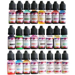 24 Kleuren 10Ml Art Inkt Alcohol Hars Pigment Kit Vloeibare Hars Kleurstof Dye Inkt Diffusie Uv Epoxyhars Sieraden maken