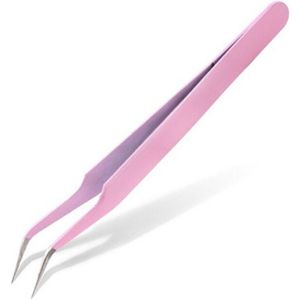1Pc Metalen Pincet Voor Wimper Extensions Rechte Gebogen Tip Pincet Tangen Valse Lash Toepassing Tools Voor Salon Thuisgebruik