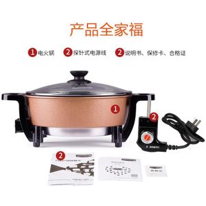 Thuis elektrische fornuis Anti-aanbak Multi Fornuis pot Anti-aanbak elektrische wok kookpan 3L 1200 W 5 gear met Versterkte glazen deksel