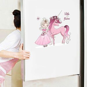 1 Pc Eenhoorn Muurstickers Kabinet Koelkast Kamer Pot Paard Dier Sticker Room Decor Voor Deur Decor Wc Sticker