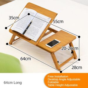 Opvouwbare Laptop Stand/Bureau Bamboe Computer Tafel Verstelbare Mini Bureau Met Opvouwbare Benen Voor Dorm Bed Sofa Thuis Werken
