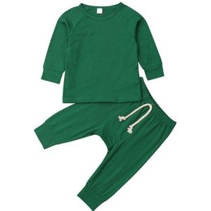 Pasgeboren Kids Baby Jongen Meisje Kleding Effen Kleur Pyjama Pjs Set Katoenen Nachtkleding Nachtkleding Leuke Kleding Outfit Homewear