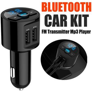 Draadloze Fm-zender Bluetooth Auto Sigarettenaansteker Muziekspeler Handsfree Gesprekken Echo Cvc Transmitter Car Kit