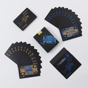 Waterdichte Pvc Plastic Speelkaarten Poker Klassieke Goocheltrucs Tool Pure Black Magic Box-Verpakt Gyh
