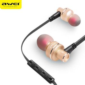Awei ES-10TY Metalen Bedrade Oortelefoon Oordopjes Stereo Headset In-Ear Auriculares Headset Met Microfoon Voor Iphone Samsung Telefoons