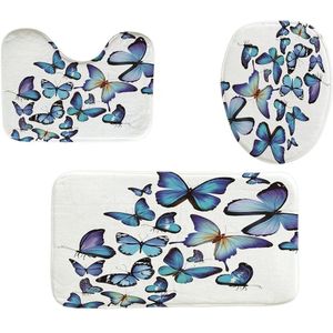 Wc Cover Seat 3 Pcs Antislip Vis Schaal Badmat Badkamer Keuken Tapijt Deurmatten Decor Kussen Toilet Seat cover Mat M50 #