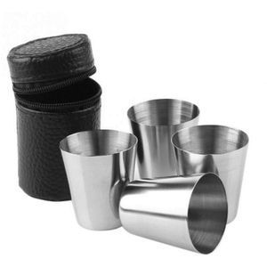 30ml Outdoor Praktische Rvs Cups Shots Set Mini Glazen Voor Whisky Wijn Draagbare Drinkware 6 pcs/4 stuks Set