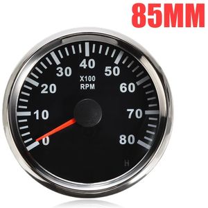 Dc 12V/24V 8000 Rpm 85 Mm Toerenteller Auto Marine Boot Lcd Toerenteller Tacho Meter Gauge Auto accessoires