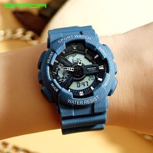 Sanda Elegante Vrouwen Mannen Quartz Led Digitale Horloges Paar Luxe Sport Stijl Mode Waterdichte Relogio Feminno