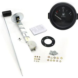 2 "52Mm Brandstofmeter Auto Meter Met Brandstof Float Sensor Witte Led Licht Zwarte Rand Automotive Meters 12V