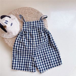 Zomer Koreaanse Stijl Baby Kids Plaid Bretels Jumpsuits Mouwloze Losse Broek Peuters Kinderen Bandjes Overalls