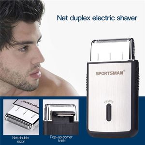 Mannen Usb Oplaadbare Cordless Reizen Scheerapparaat Draagbare Single Blade Reciprocating Baard Scheermes Mini Elektrische Scheren Machine