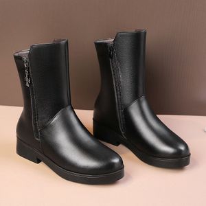 Bjyl Winter Regen Laarzen Vrouwen Platform Warme Snowboots Vrouwen Mode Zwarte Laarzen Vierkante Hak Maat 35-40