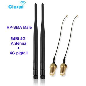 Cioswi Wifi Router Antenne Rp Sma 5dBi 2.4Ghz 5.5Ghz 3G 4G Lte Antenne Omni Breed Scala sma Pigtail Kabel Voor Draadloze Wifirouter
