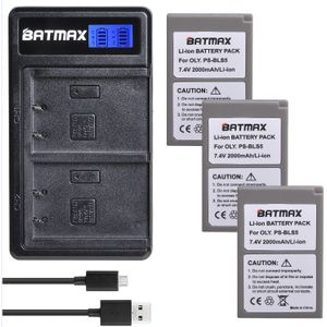 Batmax PS-BLS5 BLS50 Batterij + Lcd Dual Oplader Voor Olympus Pen E-PL2, E-PL5, E-PL6, E-PL7, e-PM2, OM-D E-M10, E-M10 Ii, Stylus1