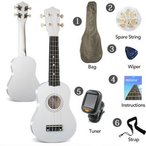 21 ""Soprano Ukulele Rosewood Akoestische Nylon 4 Strings Ukulele Basgitaar Muziekinstrument voor Beginner 13 Kleuren Voor Optionele