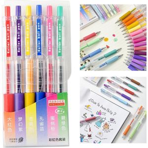 6 Stuks Gel Pennen Set Refill Voor Volwassen Glitter Kleurboeken Schrijven Tekening Art