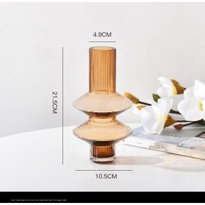 Licht Luxe Moderne Geometrische Glazen Vaas Creatieve Nordic Decoratie Thuis Bloemen Ornamenten Gestreepte Handgemaakte Desktop Vaas