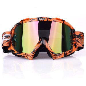 Groen/Oranje Motocross Goggles Cross Country Ski Snowboard ATV Masker Oculos Gafas Motorhelm 1003 MX Goggles Bril