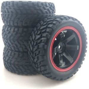Voor 1:10 Rally Auto 75Mm Rubber Banden En Velgen Voor 1/10 Schaal Hsp 94123 Hpi Kyosho Tamiya Rc on Road Car