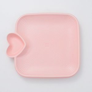 Keramische Bol Plaat Met Azijn Schotel Frieten Plaat Compartiment Plaat Sushi Lade Creatieve Vierkante Microwaveable Pan