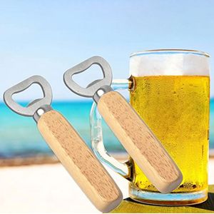 Creatieve Keuken Spits Opener Corkscrew 6Pcs Houten Handvat Flesopener Drinken Kan Bier Cap Opening Gereedschap Keuken Gadget