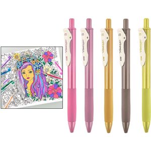 5Pc Intrekbare Gel Inkt Pen Voor Journaling Schrijven Notities Kalender Kleuring