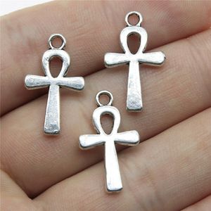 Wysiwyg 12 Stks/partij 13X22Mm Ankh Kruis Charmes Hanger Voor Sieraden Maken Antiek Goud Kleur Lichtmetalen Charms