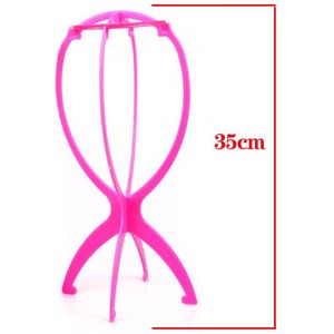 1Pc Zwart/Roze Kleur Ajustable Pruik Stands Plastic Hoed Display Pruik Hoofd Houders Mannequin Hoofd Stand Draagbare Vouwen pruik Stand