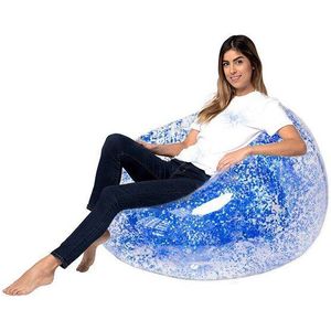 100 cm Giant Opblaasbare Sofa Kleurrijke Glitters Matras Ligstoel Lui Slaapzak Voor Volwassen Kinderen Indoor Outdoor Speelgoed Lucht Sofa