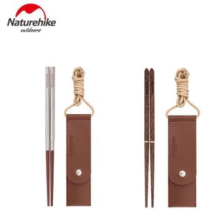 Naturehike Outdoor Houten Servies Vouwen Eetstokjes Camping Pocket Milieu Draagbare Picknick Servies Wandelen Bestek