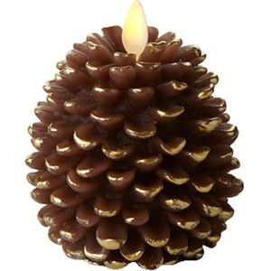 Ksperway LED Pine Cone Kaarsen: 3.5x4 Ongeparfumeerde, Battery Operated, vlamloze Kaarsen met Timer (Bruin)