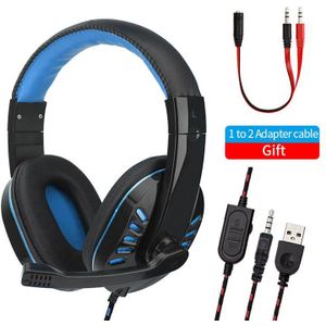Computer Gaming Headset Voor PS4 Xbox Gamer Wired Hoofdtelefoon Met Microfoon 3D Stereo Cascos Led Muziek Cosque Voor Telefoon Pc usb