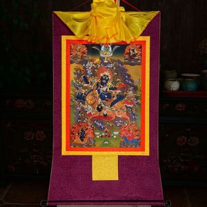 35Cm Tibetaans Boeddhisme Palden Lhamo Buddha Standbeeld Thangka Print Scroll