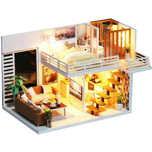 DIY Model Poppenhuis Miniatuur Poppenhuis met Meubels LED 3D Houten Huis Speelgoed Voor Kinderen Handgemaakte Ambachten