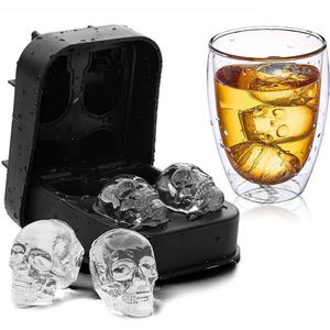 Schedel Vorm Ice Cube Maker Fondant Chocolade Mould Tray Ijs DIY Tool Whiskey Wijn Cocktail Ice Cube 3D Siliconen mold