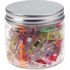 50 Stuks Plastic Naaien Clips Met Houder Breien Clips Office Supply Gemengde Wonder Clips Voor Naaien Pincet Vast Stof