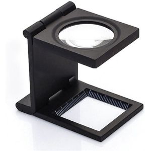 9005D 10x Metalen Bureau 2 Led Vergrootglas Optische Lens Black Opvouwbare Afdrukken Doek Vergrootglas W/Schaal Pointer Loupe