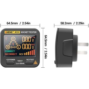 AC11 Digitale Tester Voltage Test Socket Detector Us/Uk/Eu/Au Plug Ground Zero Lijn Fase Controleren ncv Test