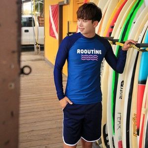 Mannen Zwemmen Shirts Wetsuit Rashguard Tweedelige Suncreen Rash Guards Surfen Duiken Pak Mannelijke sneldrogend Water Sportkleding