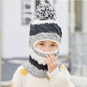 Kinderen Hoed Wol Fleece Baby Winter Gehoorbescherming Warme Muts Sjaal Twee Sets Van Jongen Meisjes Sjaal Masker