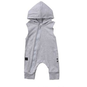 Pasgeboren Baby Jongens Meisjes Kleding Zuigeling Hooded Katoen Romper met Zipper Kleding Outfits