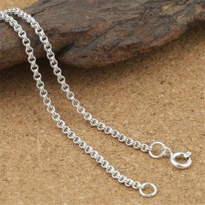 925 Sterling Zilveren Dubbele Lus Rolo Belcher Ketting Ketting 2 Mm 18 20 22 24 Inch