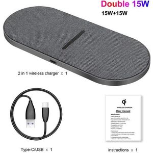 Fdgao 2 In 1 30W Draadloze Oplader Voor Iphone 12 Pro Max Mini 11 Xs Xr X 8 Airpods qi Dual Snelle Opladen Pad Voor Samsung S20 S10