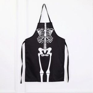 Unisex Terreur Halloween Skelet Bone Print Kostuum Volwassen Mannen Vrouwen Horror Halter Top Zwart