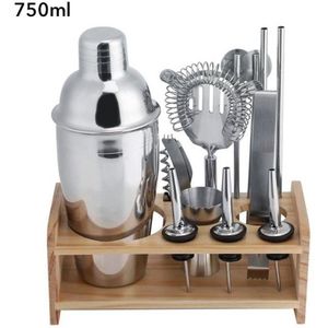 12 stuks Roestvrij Bar Cocktail Shaker Set Bar Mixer Wijn Martini Boston Shaker Barman Lepel Roerstokje Bartending Kit