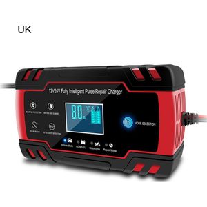 Volautomatische Auto Acculader 12V 8A 24V 4A Smart Snel Opladen Nat Droog Lood-zuur Batterij- laders Digitale LCD Display